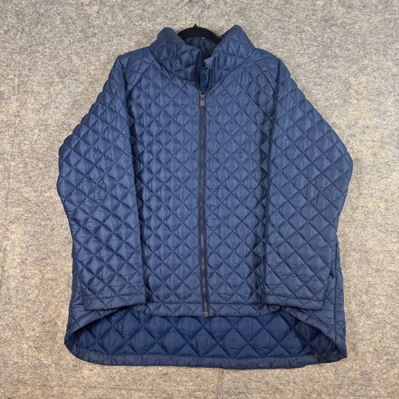Athleta Navy Blue Quilted Whisper Featherless Jacket Full Zip  Coat - Picture 2 of 14
